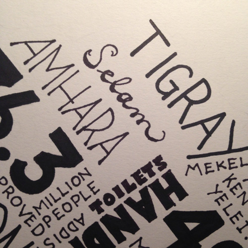 detail of hand-drawn typography 